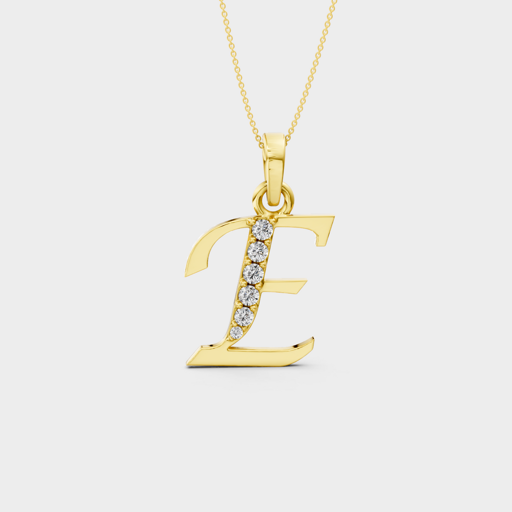Letter E Pendant Necklace