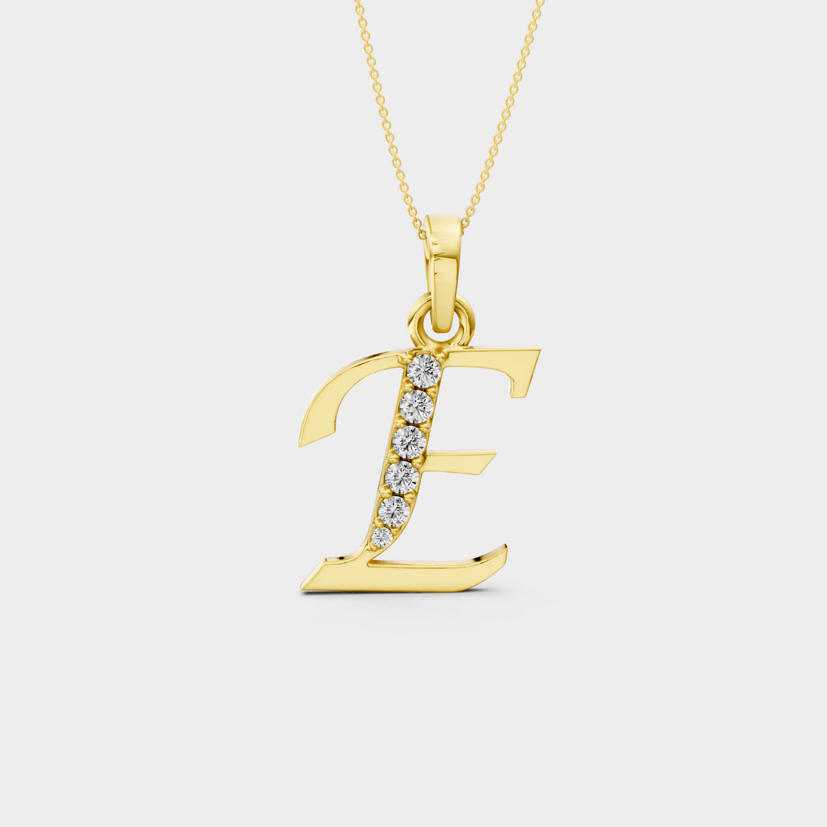 Letter E Pendant Necklace