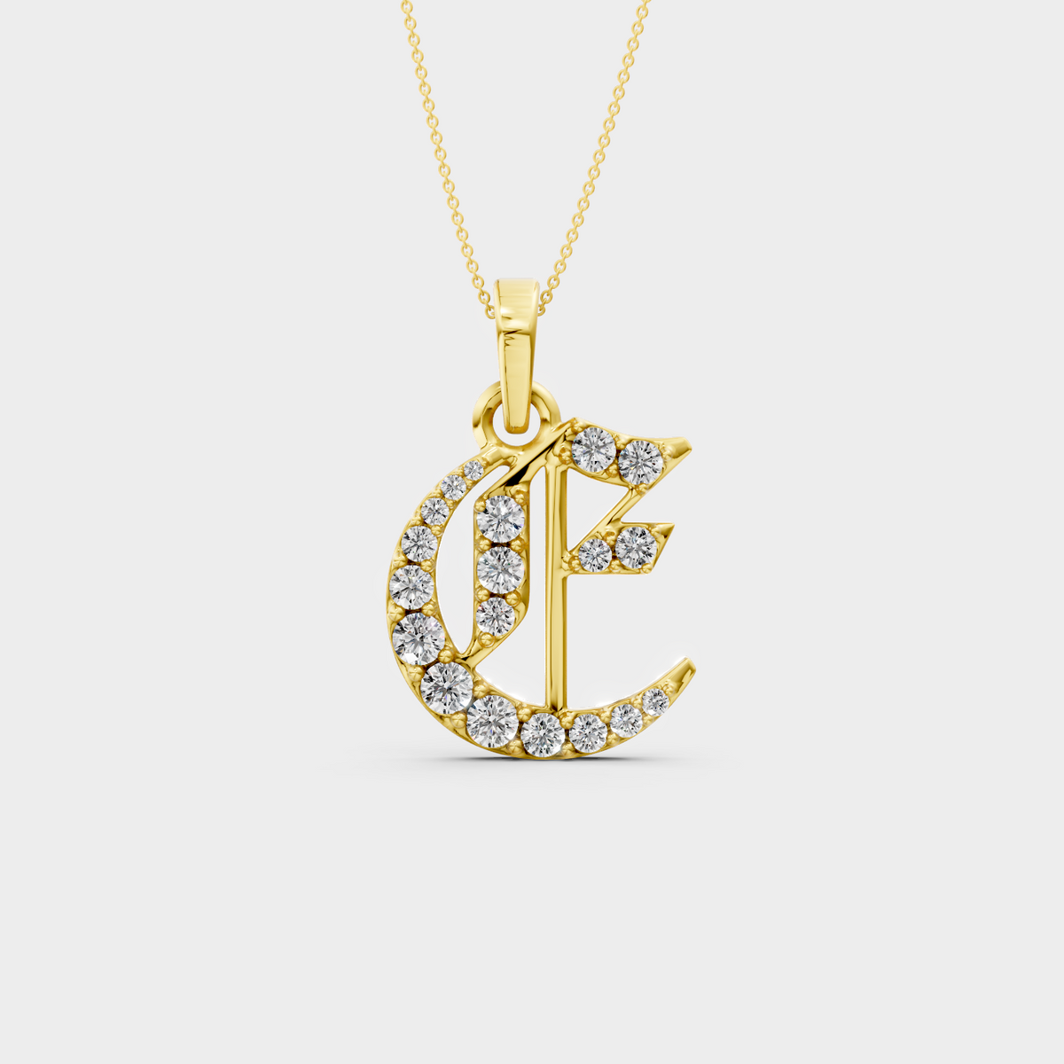 Gold E Necklace