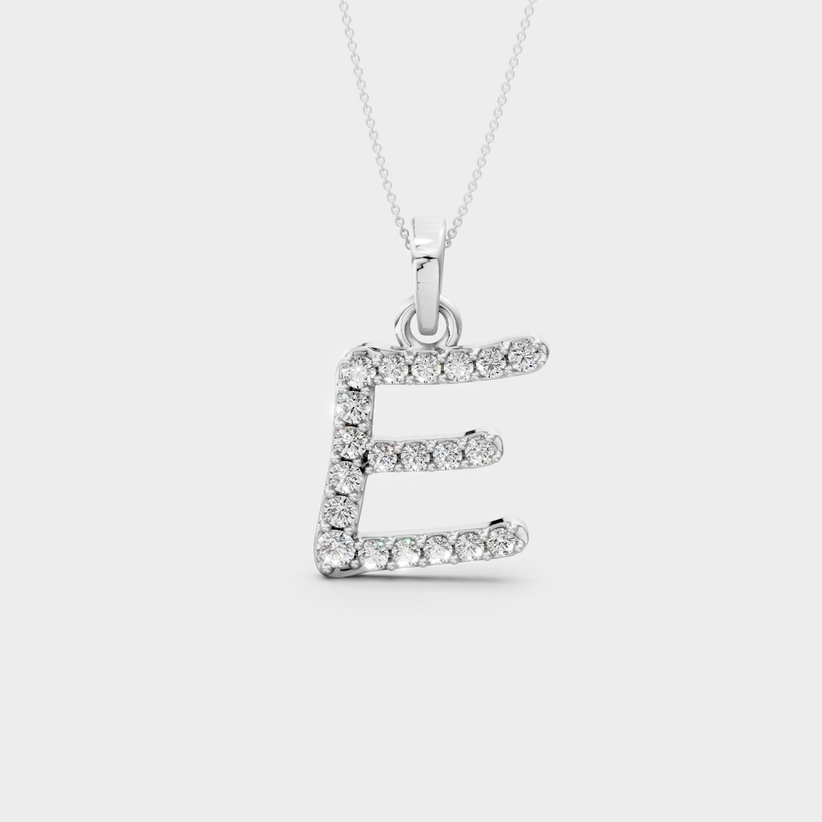 E Initial Necklace Gold
