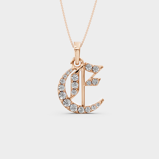 Gold E Necklace