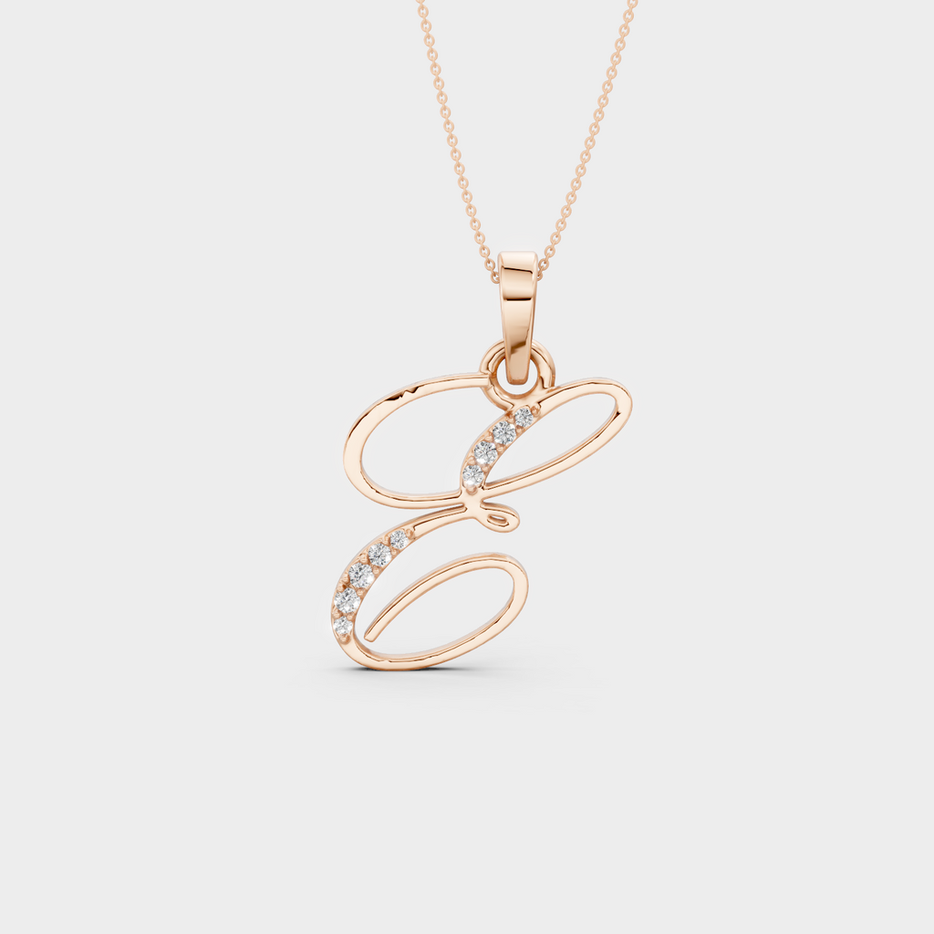 Diamond E Necklace