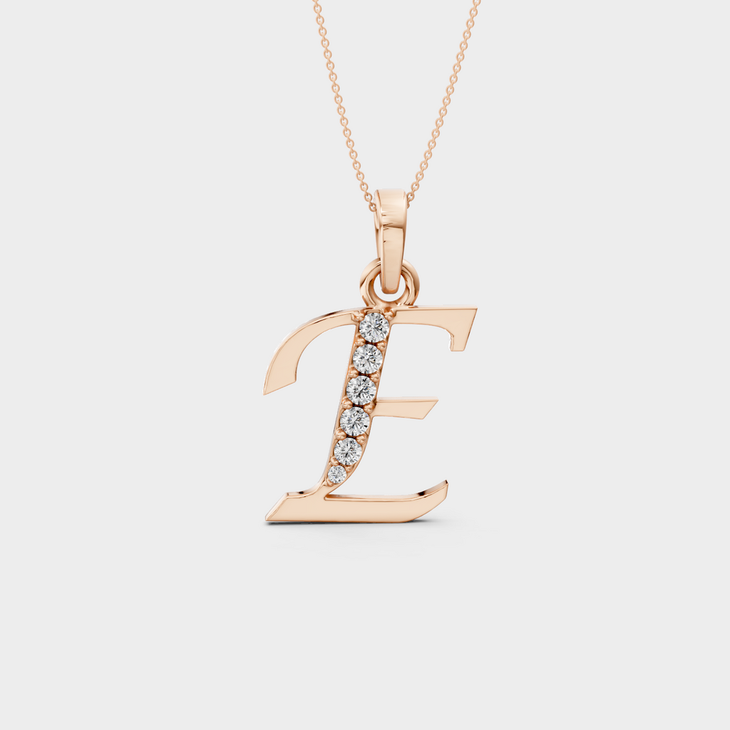 Letter E Pendant Necklace