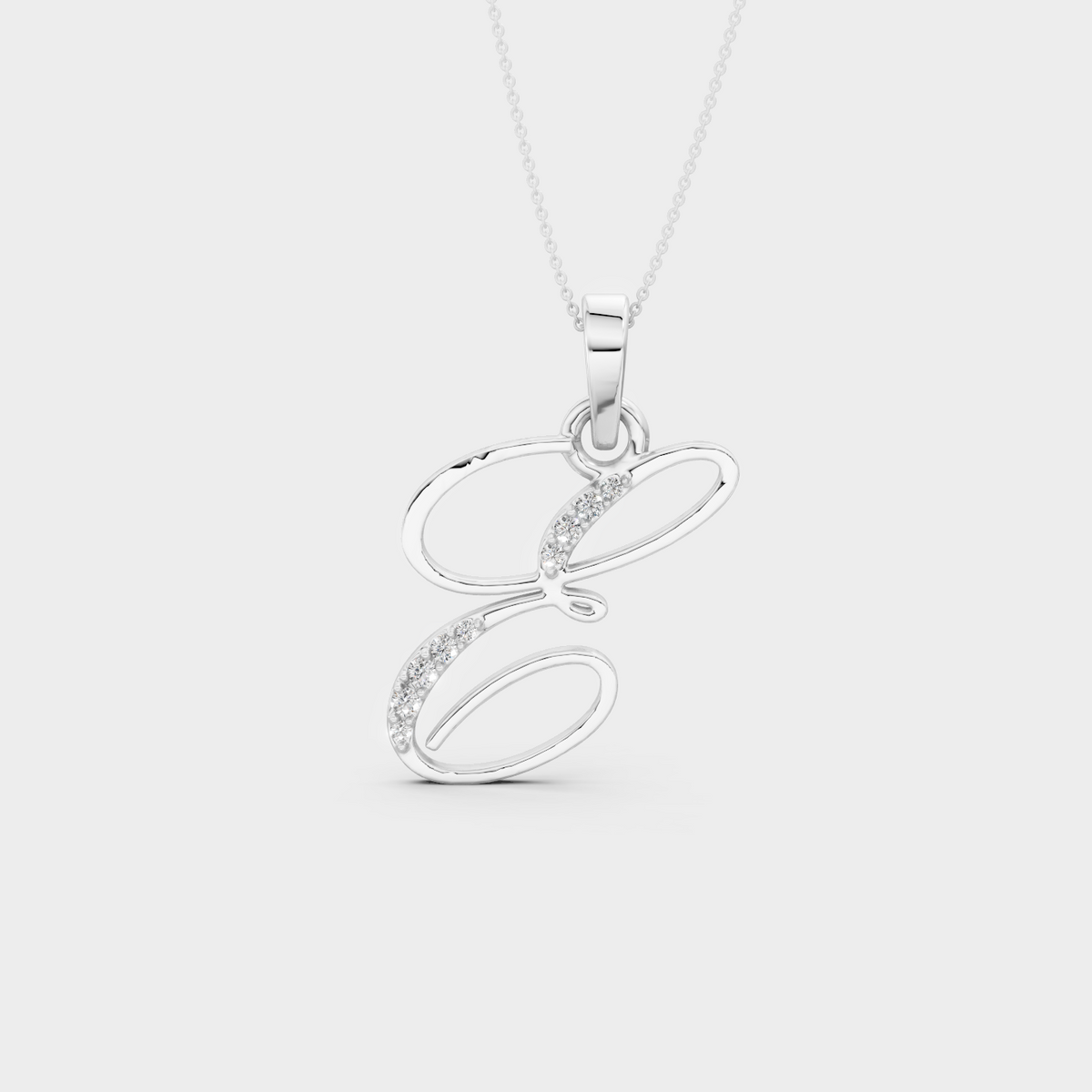 Diamond E Necklace