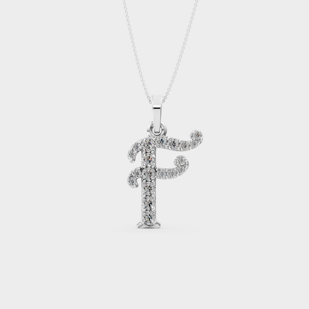 Gold F Initial Necklace - Harmoni