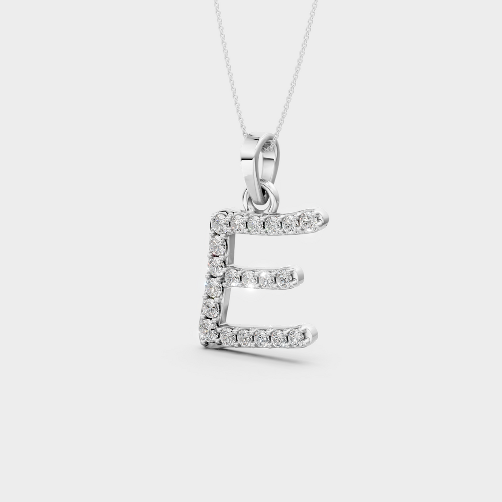 E Initial Necklace Gold