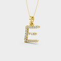 E Initial Necklace Gold