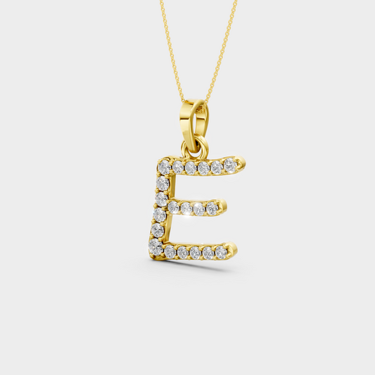 E Initial Necklace Gold