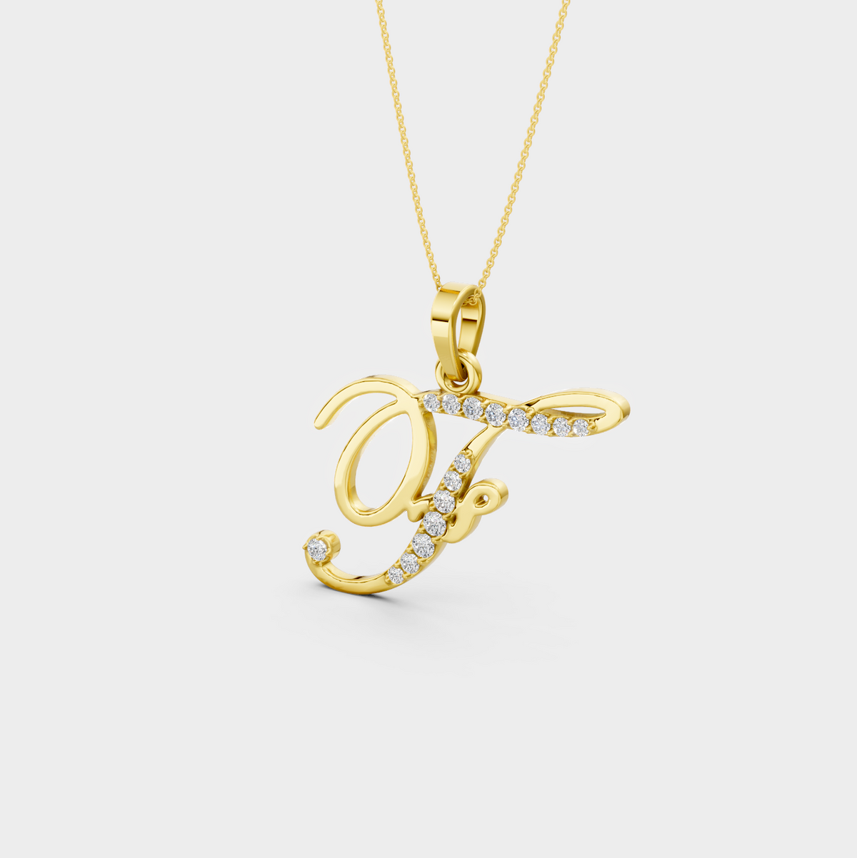 Letter F Necklace Gold - Zayla