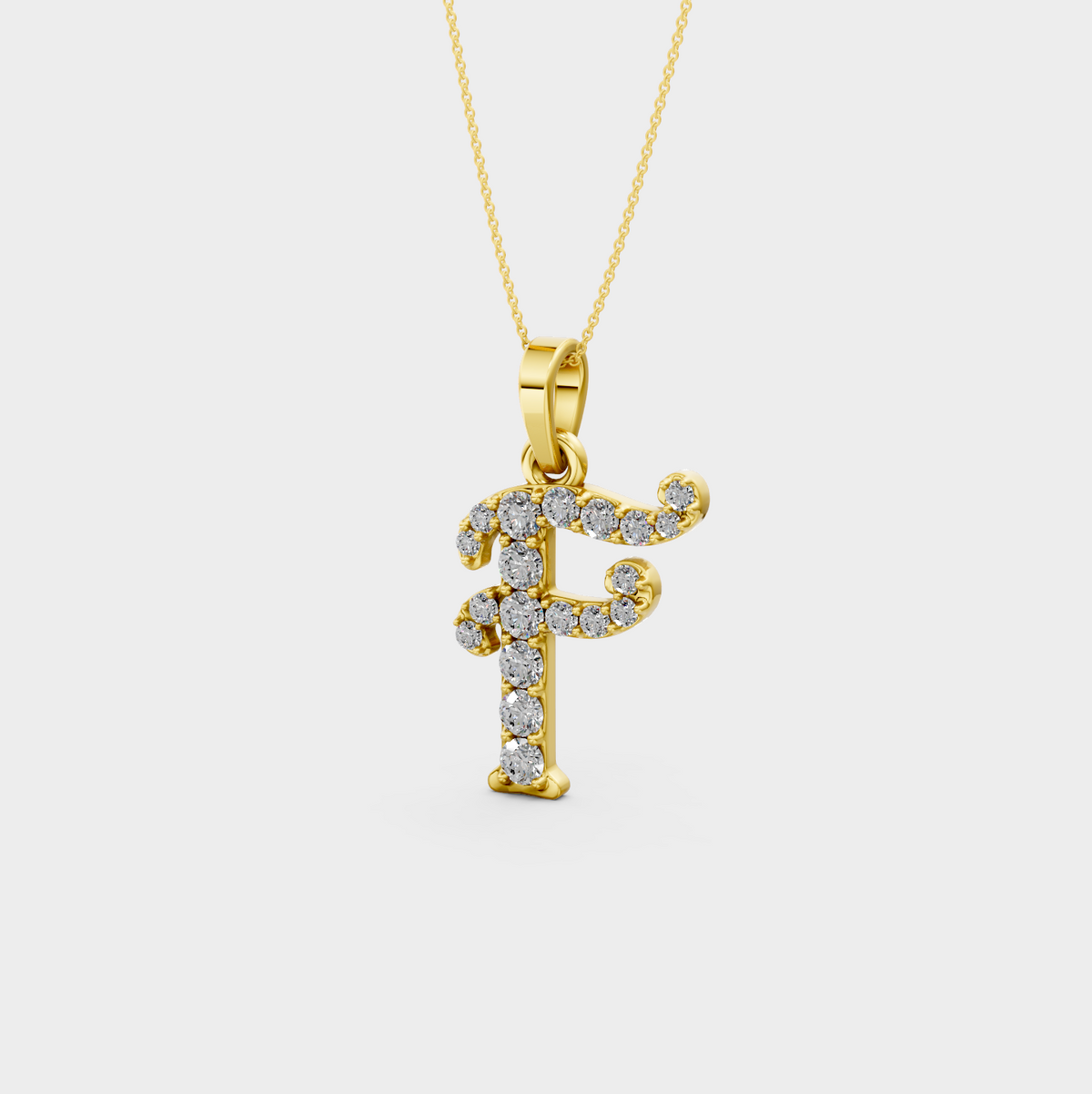 Gold F Initial Necklace - Harmoni