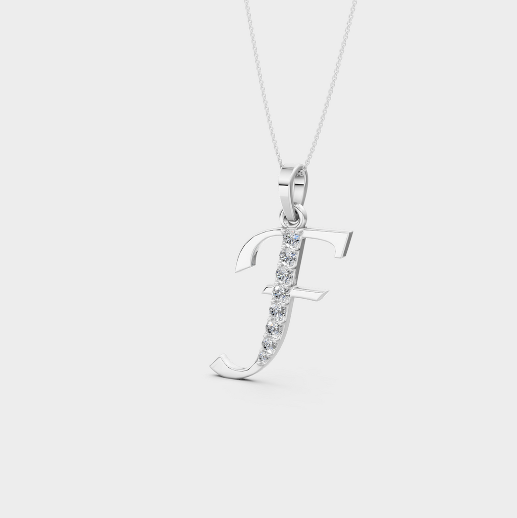Letter F Gold Charm Necklace - Elani