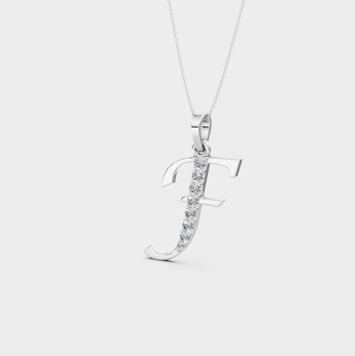 Letter F Gold Charm Necklace - Elani