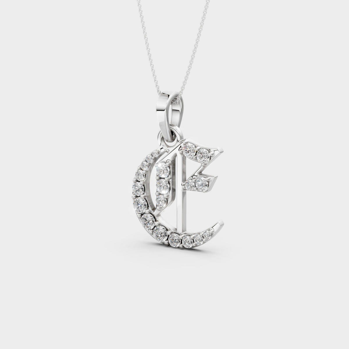 Gold E Necklace