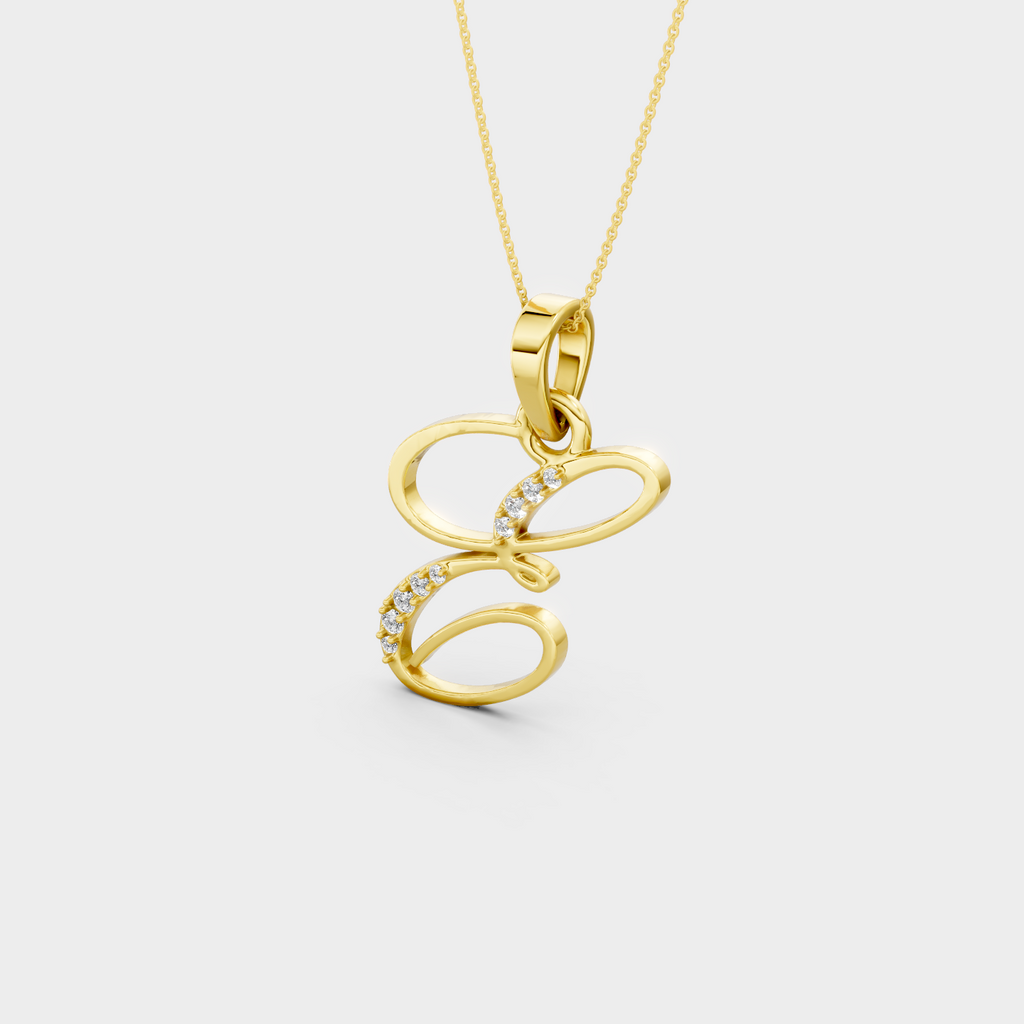 Diamond E Necklace