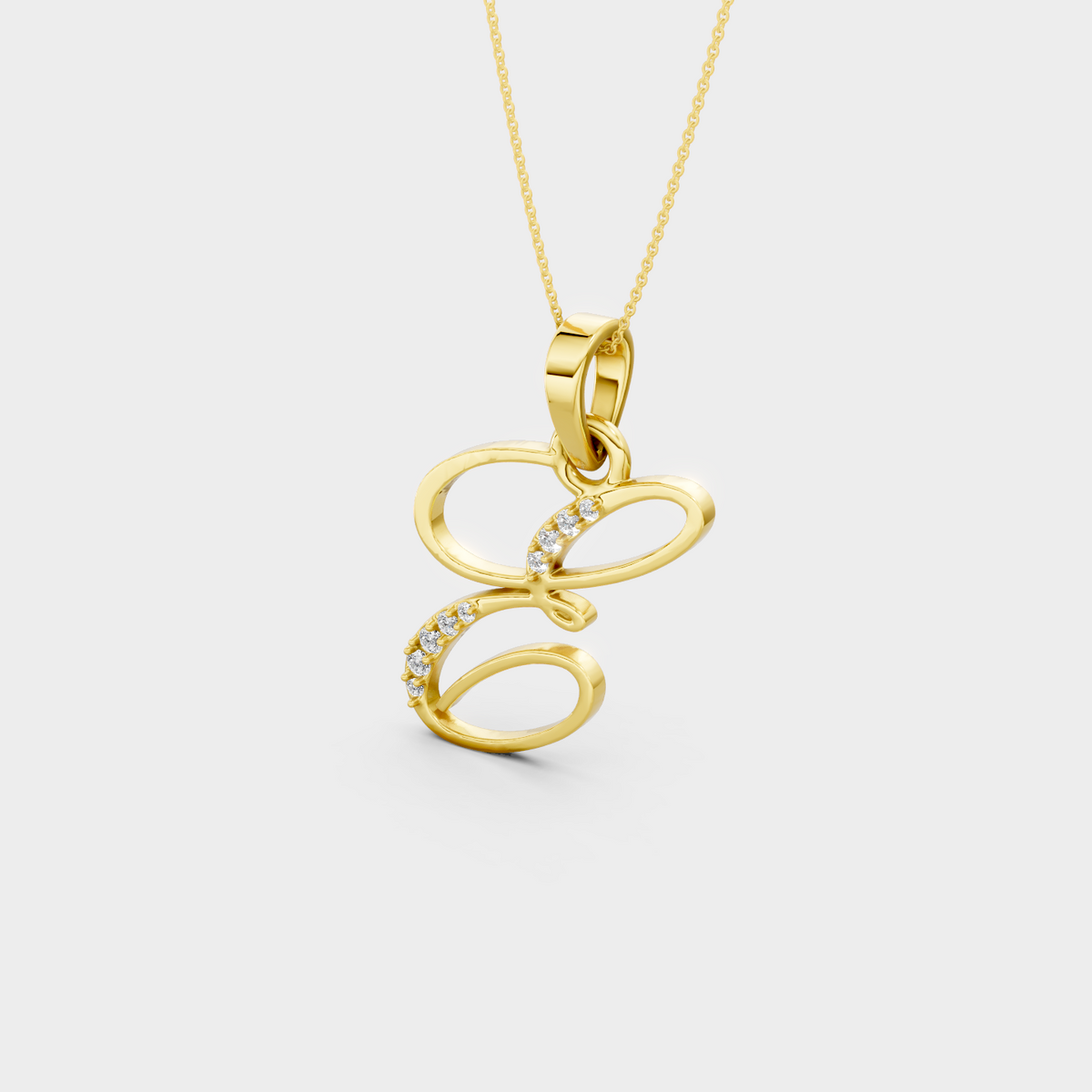 Diamond E Necklace