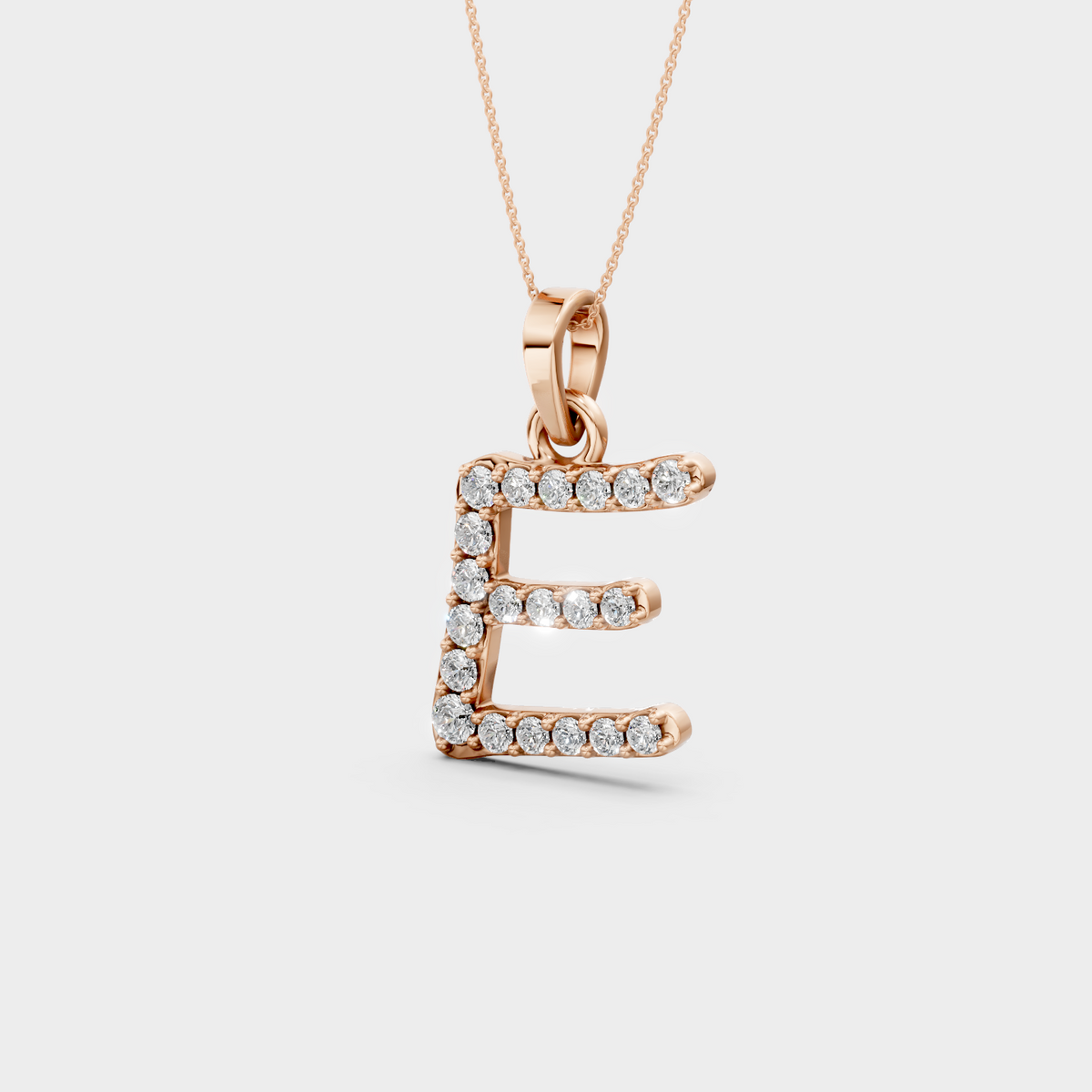 E Initial Necklace Gold