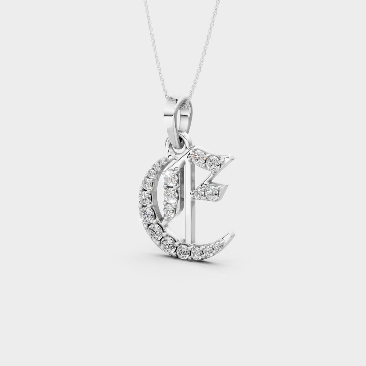 Gold E Necklace