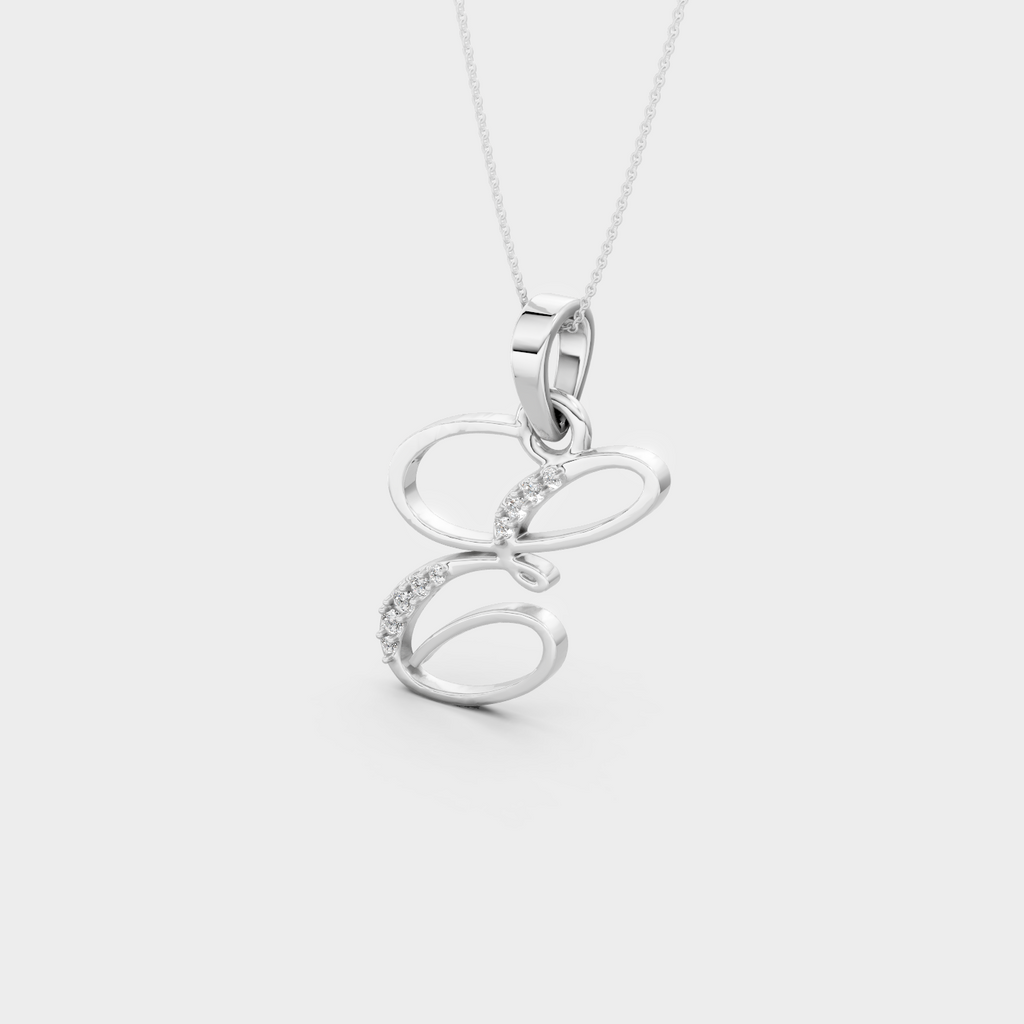 Diamond E Necklace