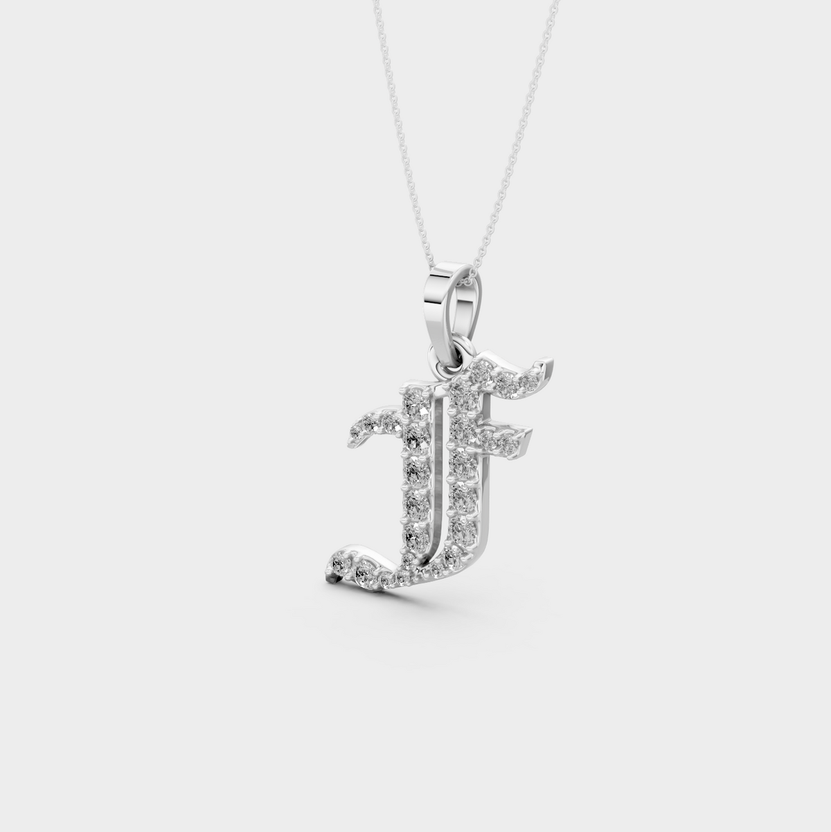 F Letter Pendant Gold - Malka