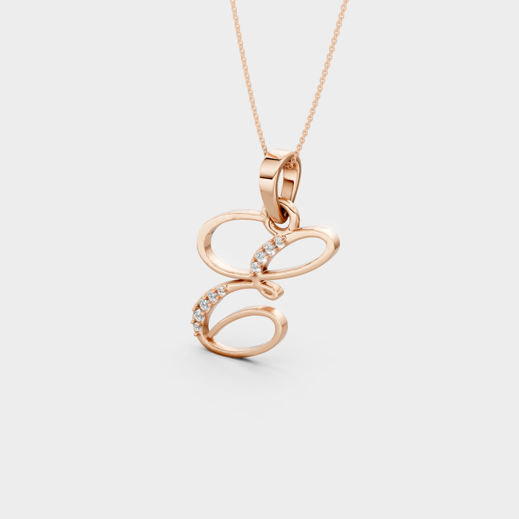 Diamond E Necklace