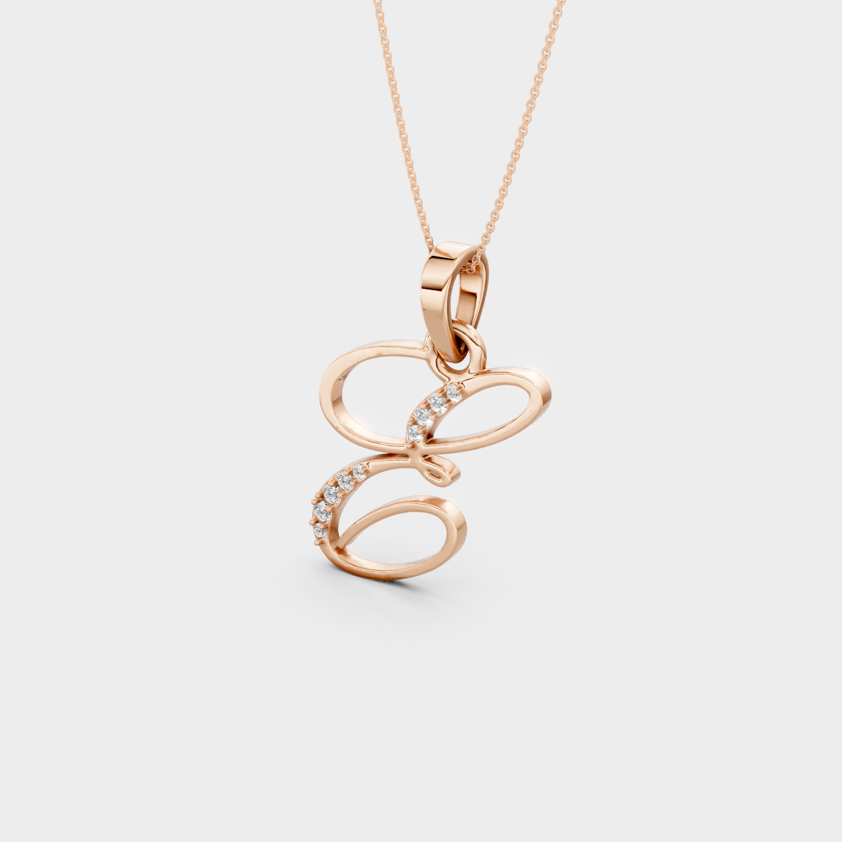 Diamond E Necklace
