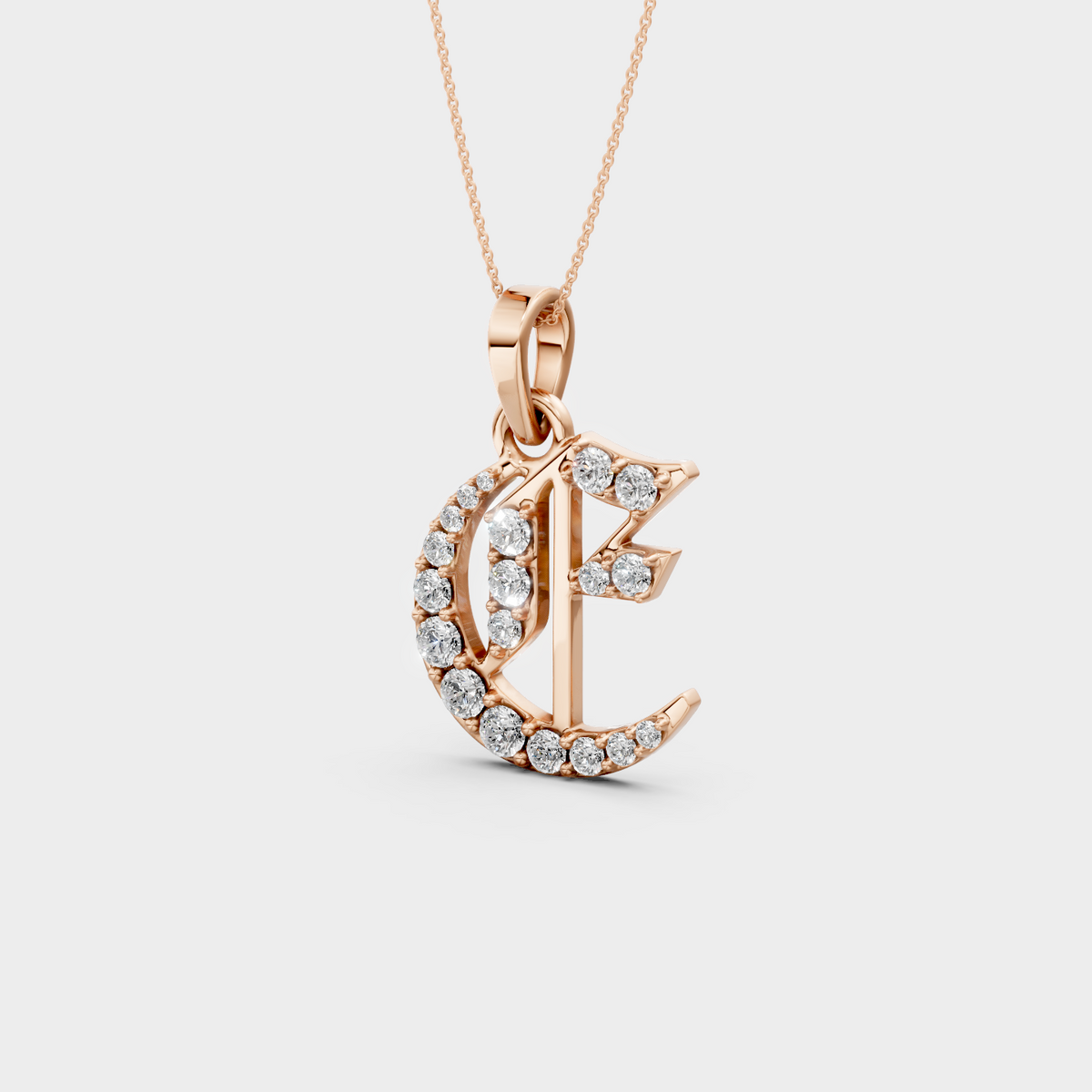 Gold E Necklace