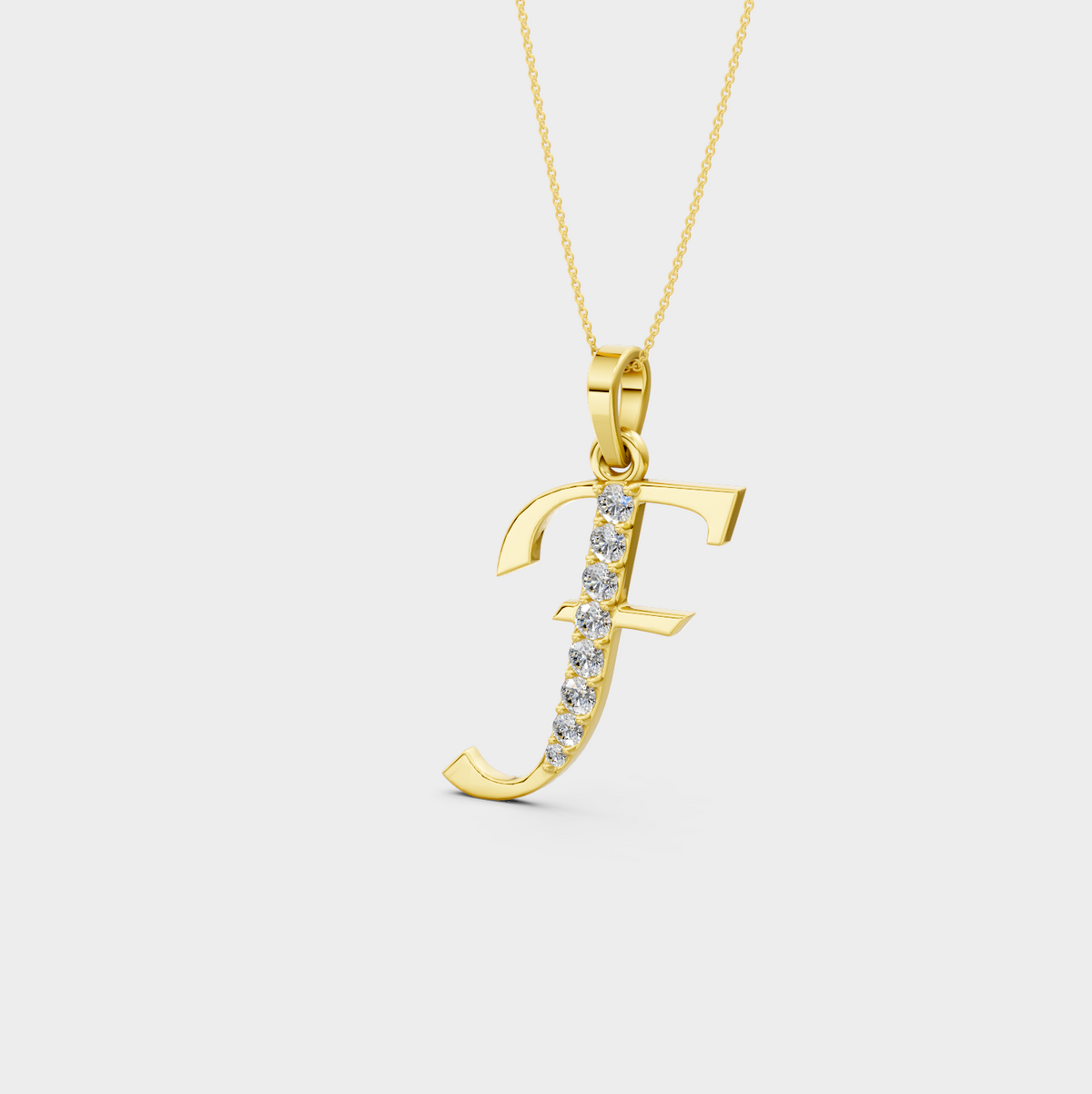 Letter F Gold Charm Necklace - Elani