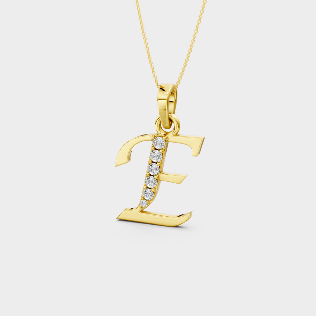 Letter E Pendant Necklace