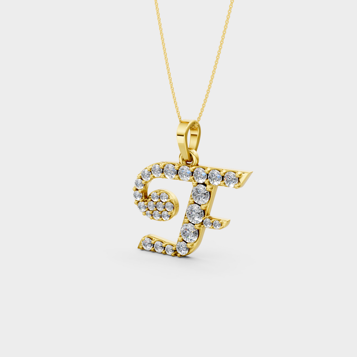 F Shaped Necklace Gold - Kara