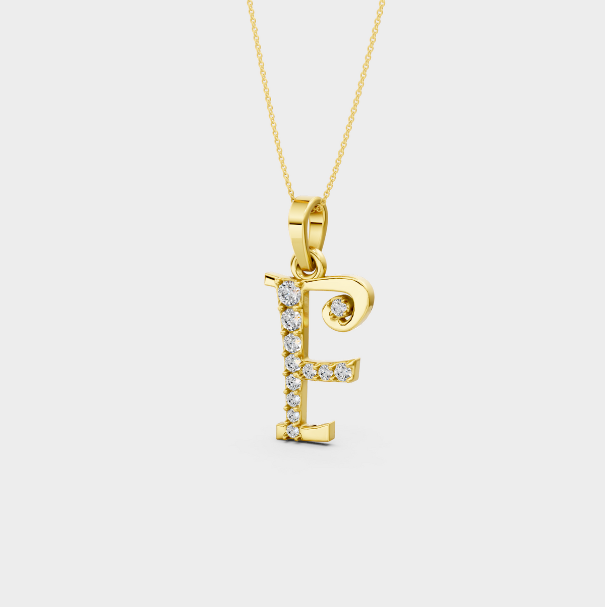 Gold F Pendant - Jianna