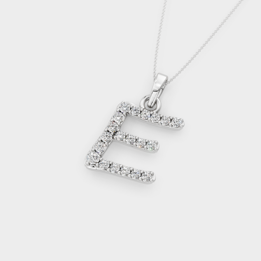 E Initial Necklace Gold