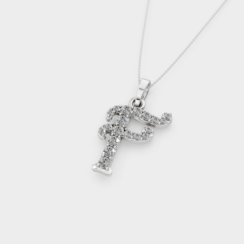 Gold F Initial Necklace - Harmoni