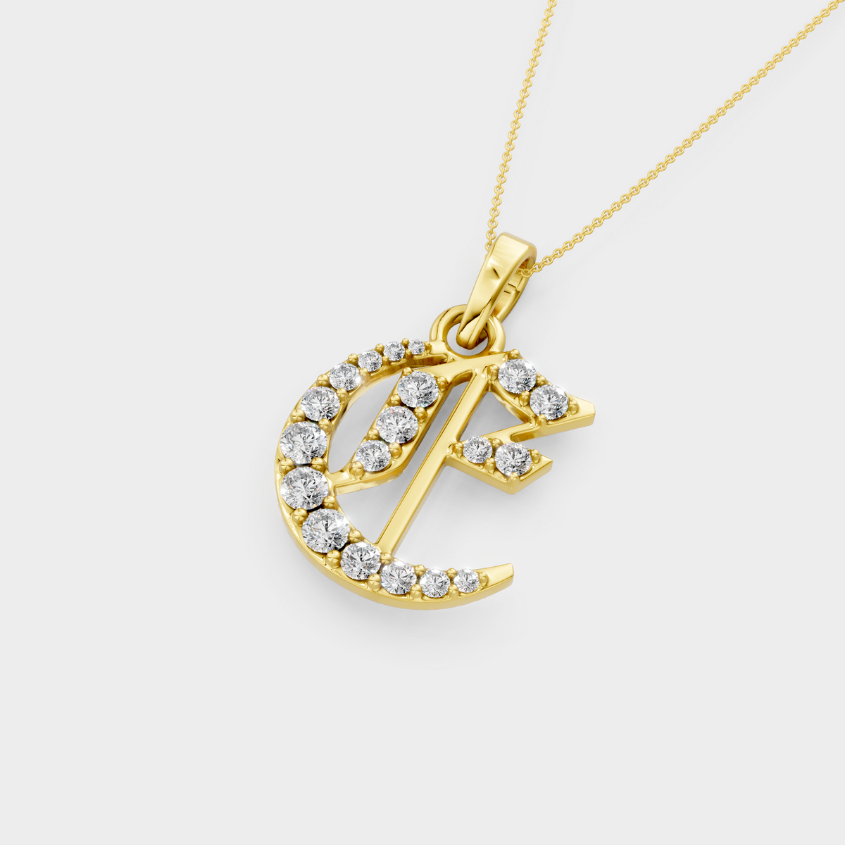 Gold E Necklace