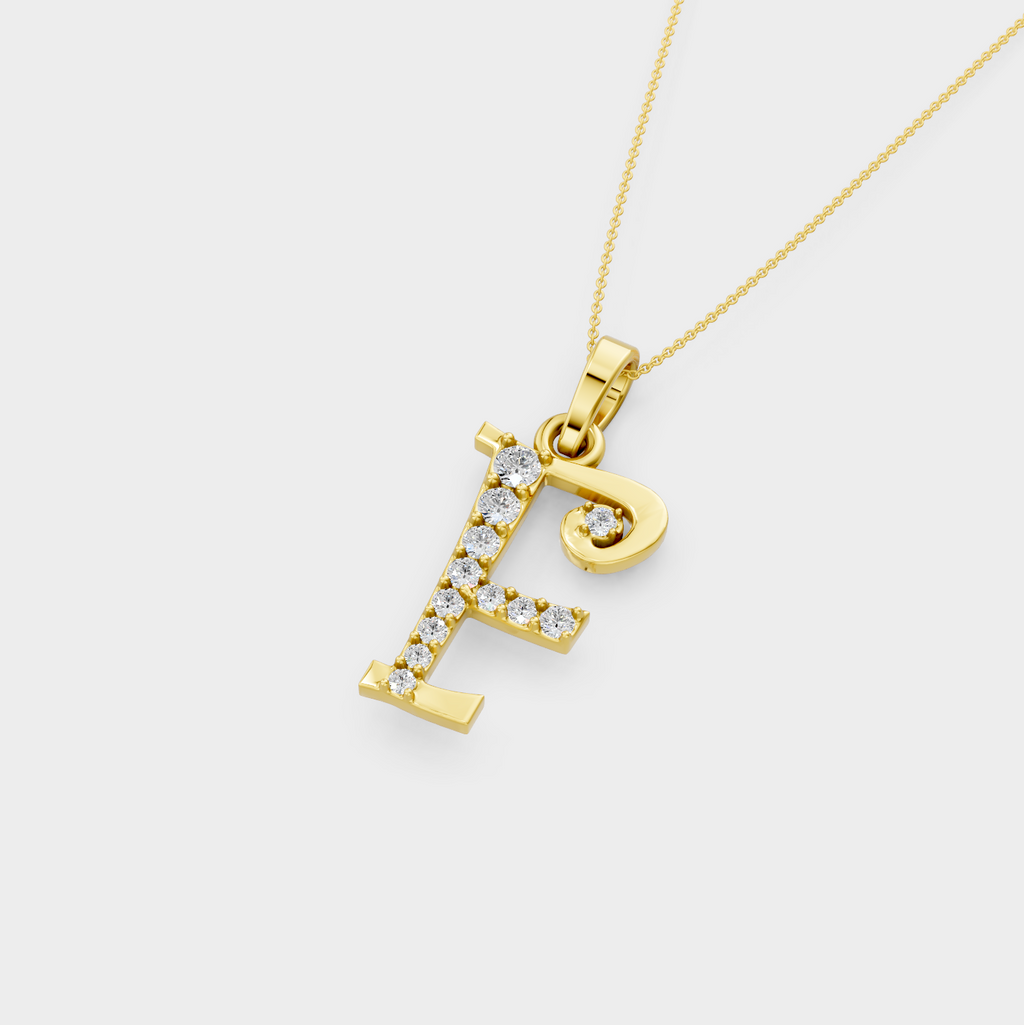 Gold F Pendant - Jianna