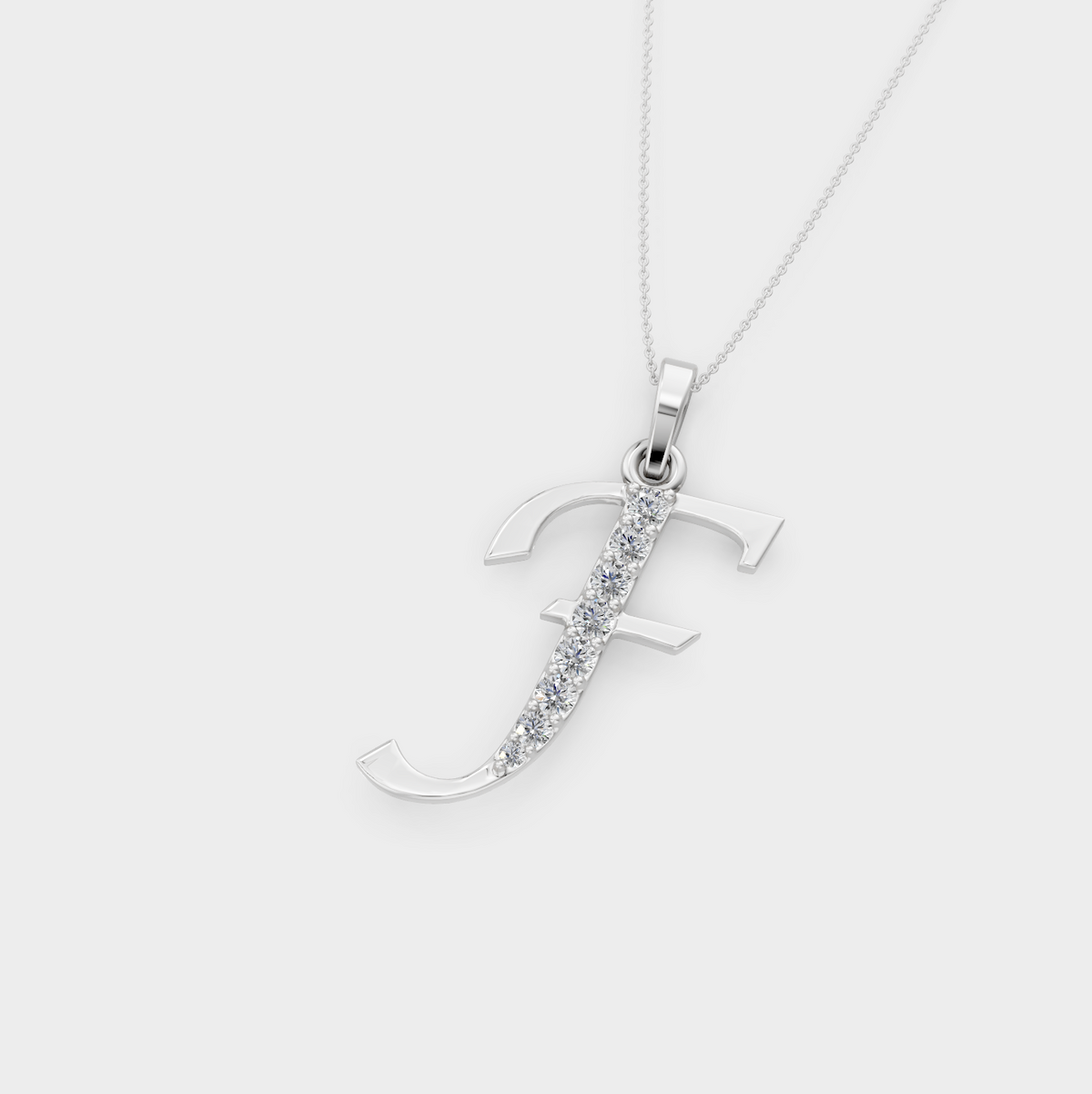 Letter F Gold Charm Necklace - Elani