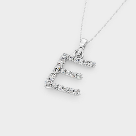 E Initial Necklace Gold
