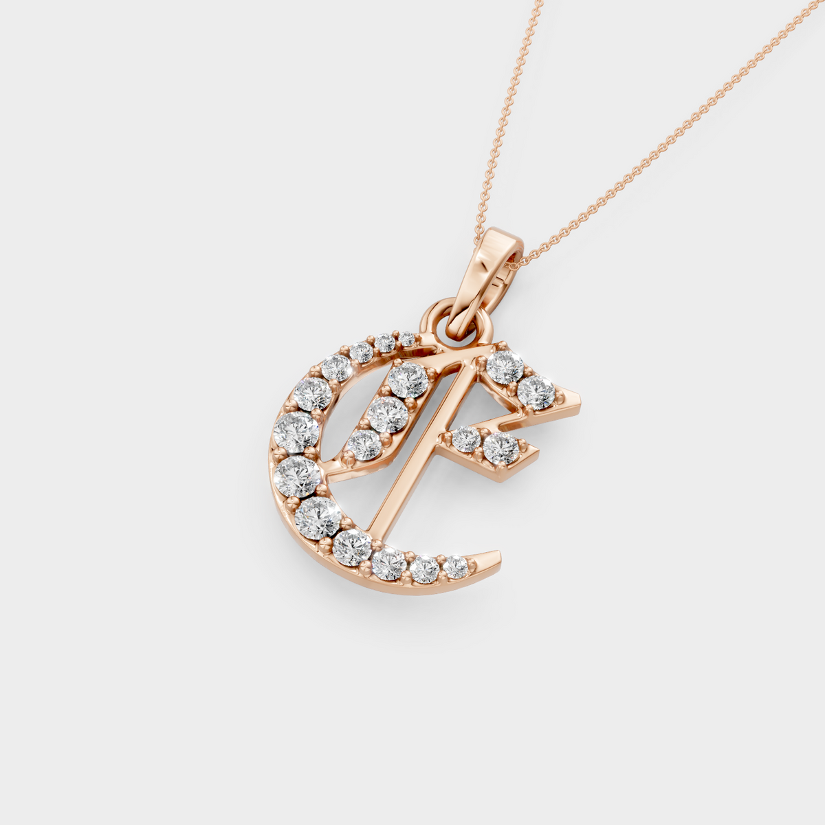 Gold E Necklace