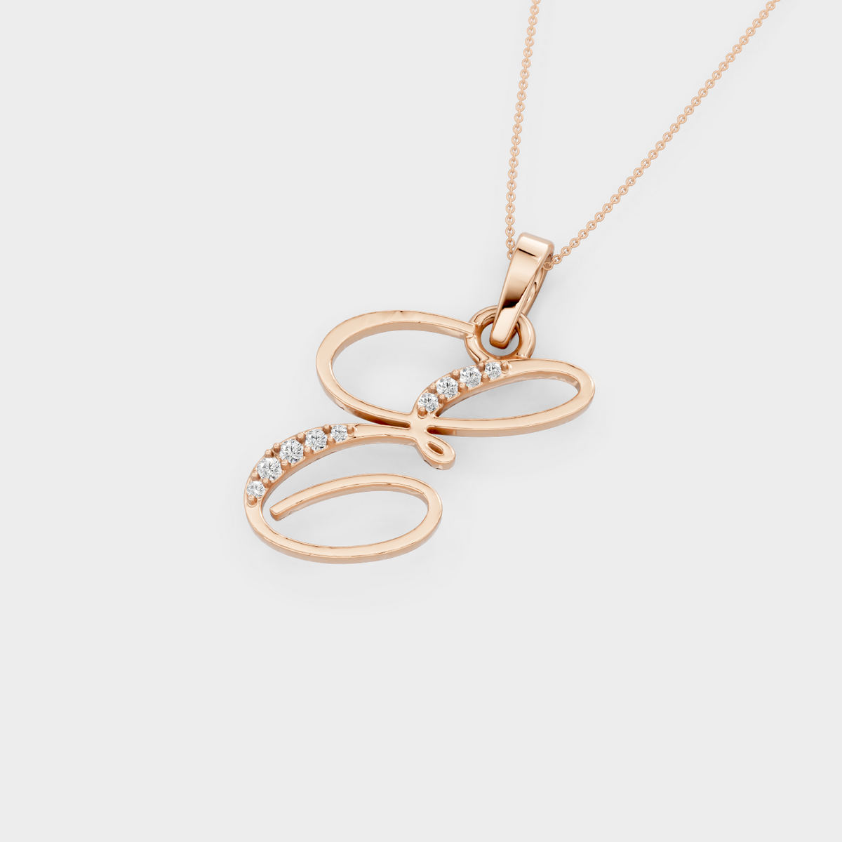 Diamond E Necklace