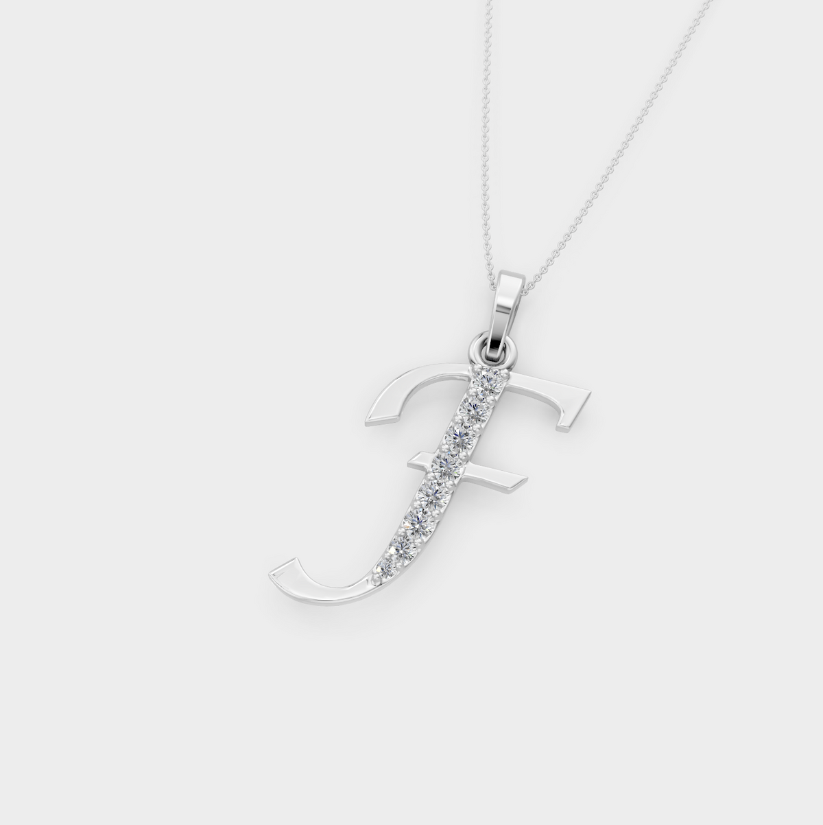Letter F Gold Charm Necklace - Elani