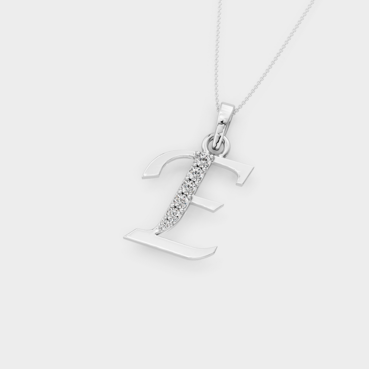 Letter E Pendant Necklace