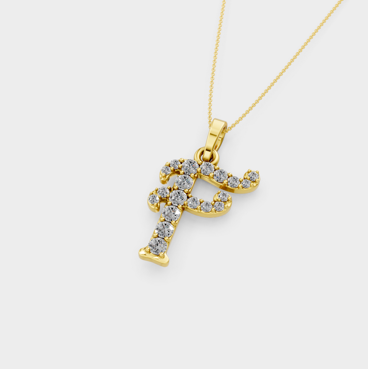 Gold F Initial Necklace - Harmoni