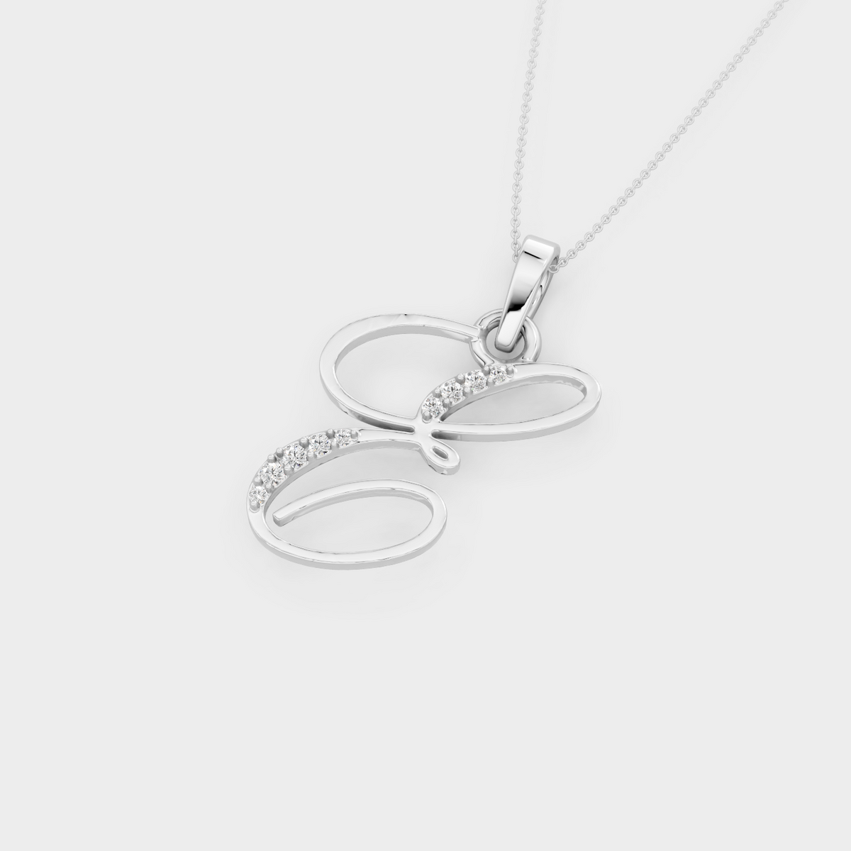 Diamond E Necklace