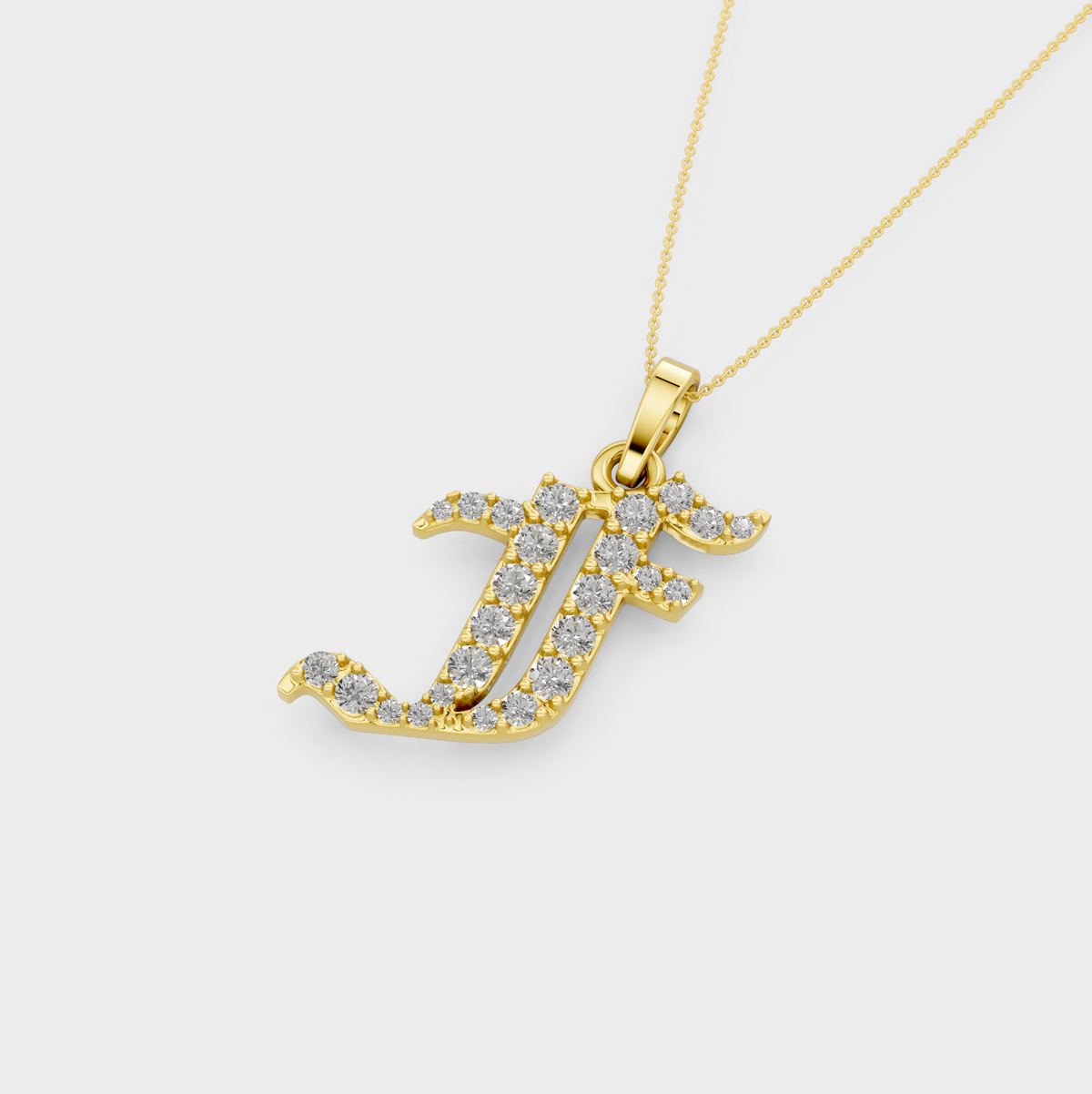 F Letter Pendant Gold - Malka
