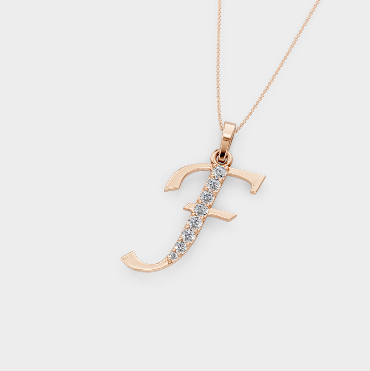 Letter F Gold Charm Necklace - Elani