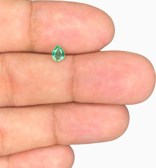 Natural Zambian Emerald Stone 0.31 Carat Pear Shape Size 5x4mm