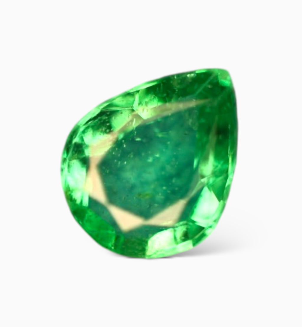 Natural Zambian Emerald Stone 0.31 Carat Pear Shape Size 5x4mm