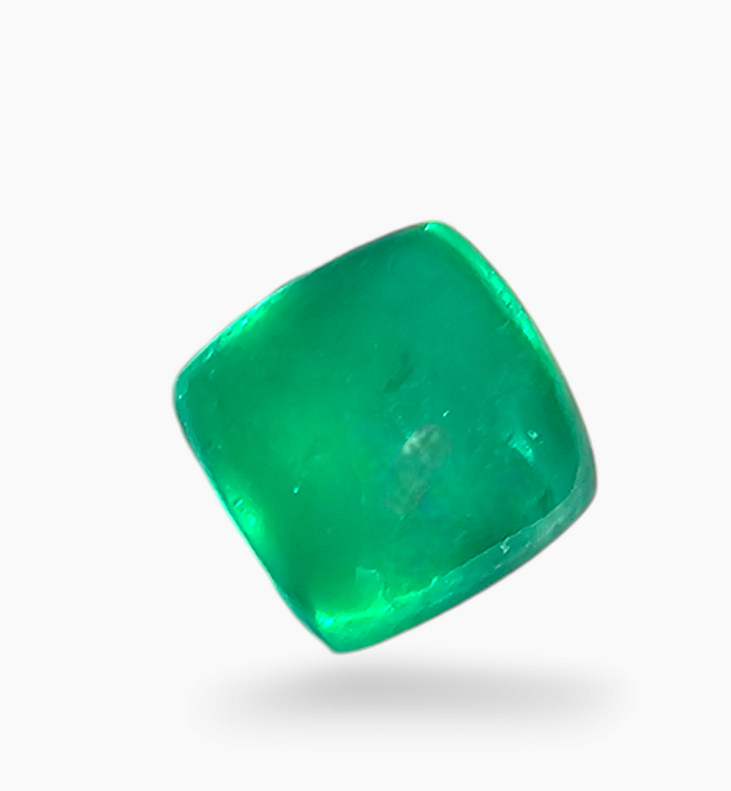 Natural Zambian Emerald Stone 2.58 Carat Sugarloof Shape Size 7.5x7.5mm