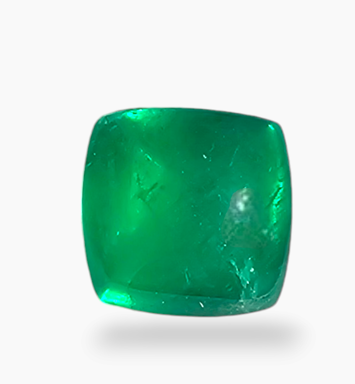 Natural Zambian Emerald Stone 2.58 Carat Sugarloof Shape Size 7.5x7.5mm