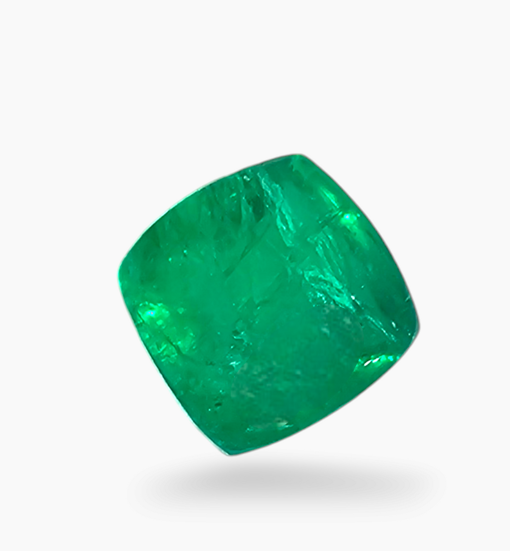 Natural Zambian Emerald Stone 2.90 Carat Sugarloof Shape Size 7.9x7.8mm