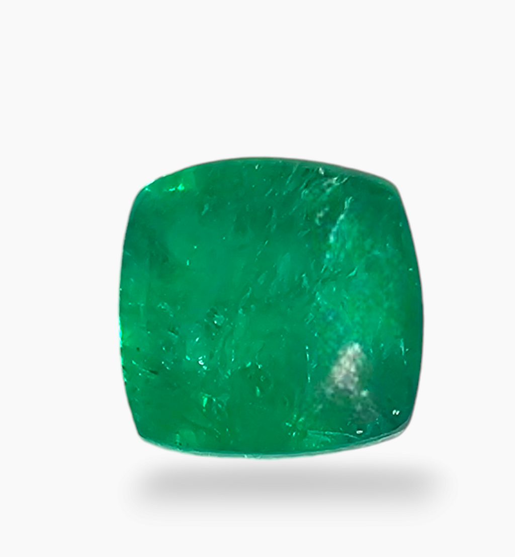 Natural Zambian Emerald Stone 2.90 Carat Sugarloof Shape Size 7.9x7.8mm